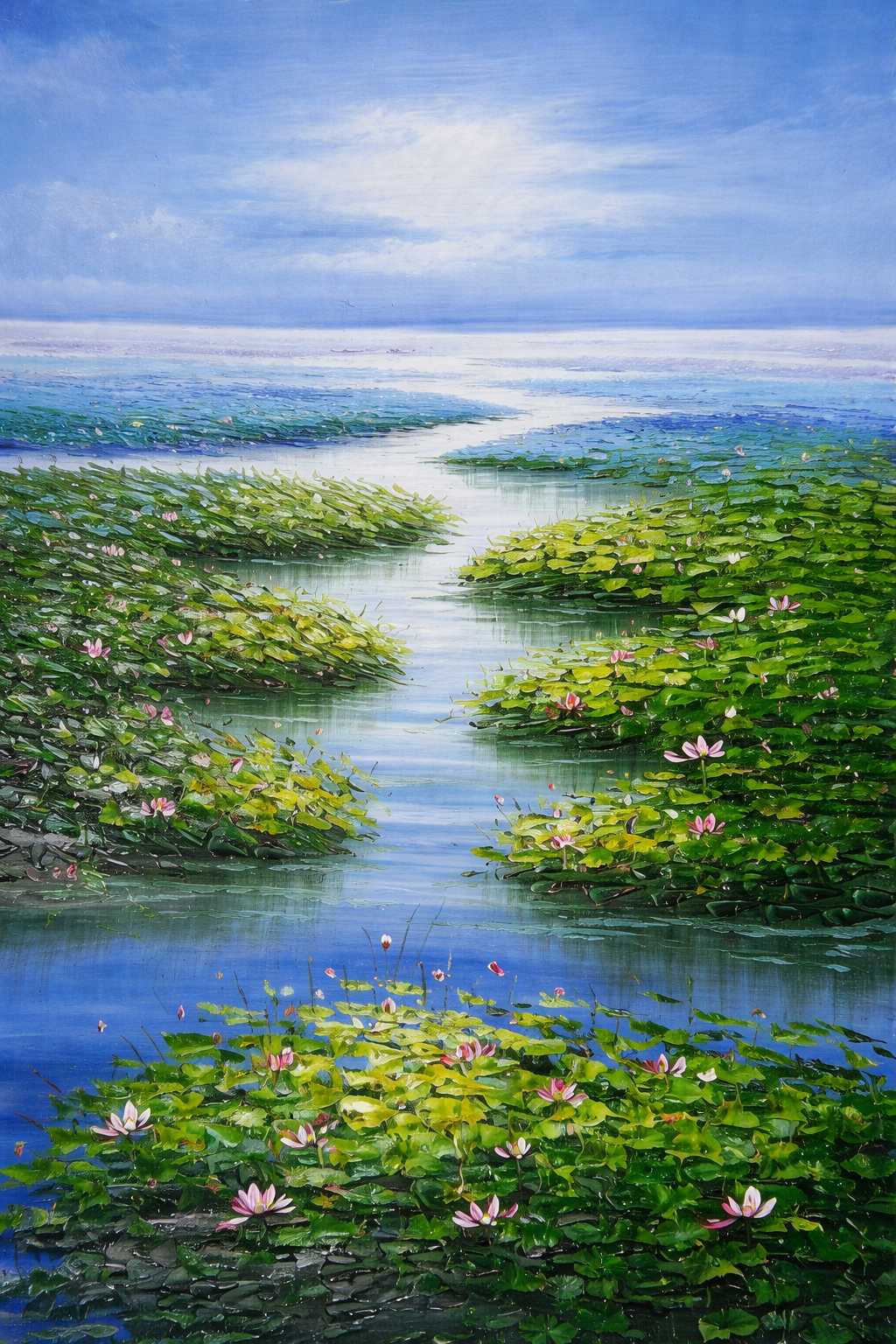 Green Water Lilies II