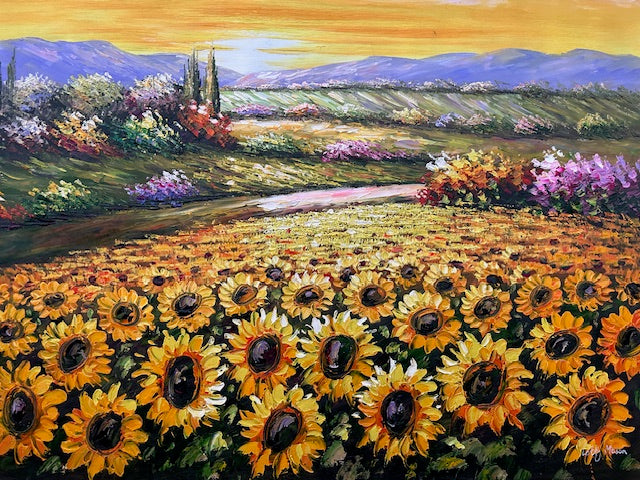Sunflowers at Sunset