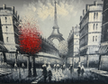Eiffel Tower Red Tree