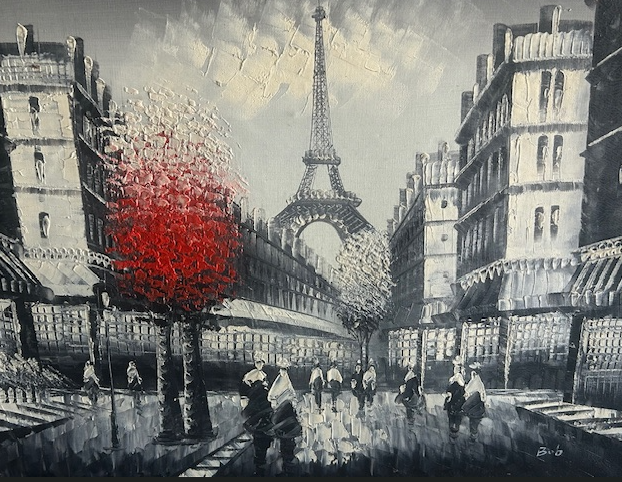 Eiffel Tower Red Tree