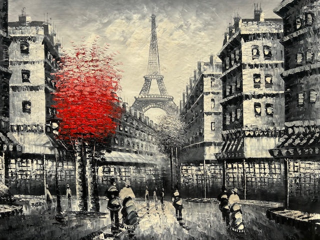 Eiffel Tower Red Tree