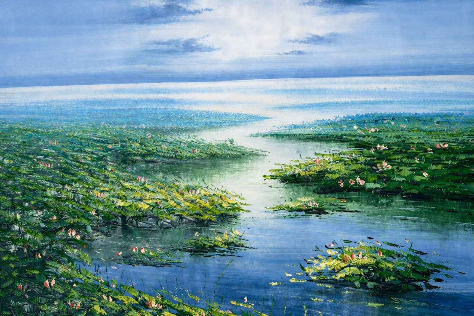 Green Water Lilies I