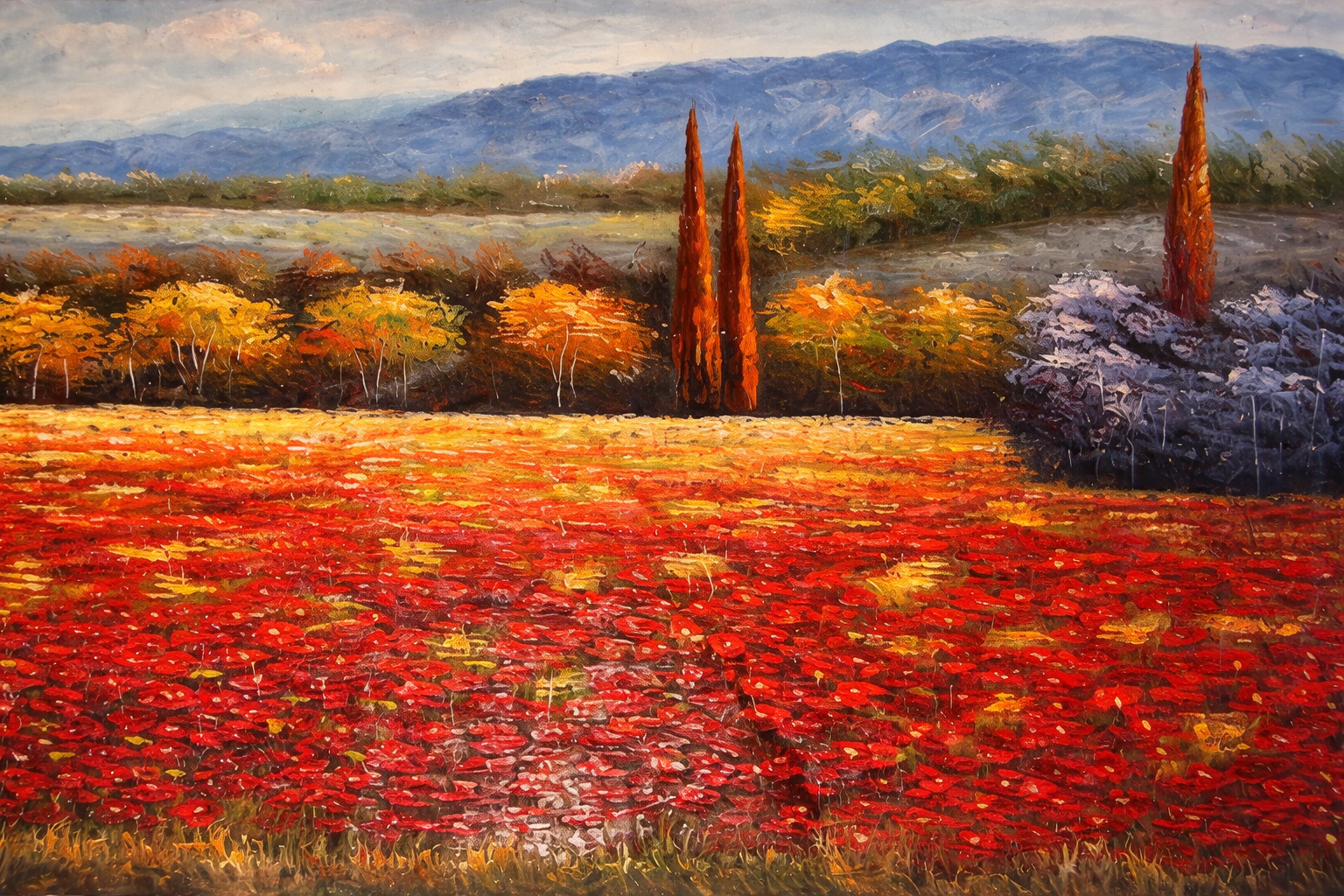 Poppies by the Mountain