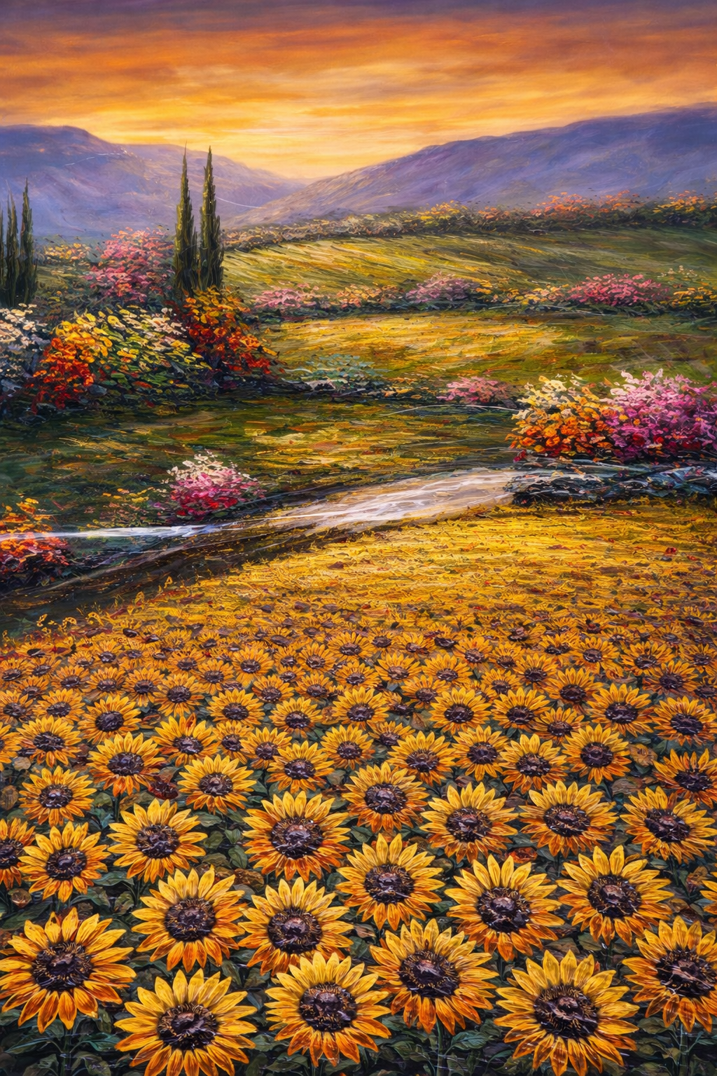 Sunset Sunflowers